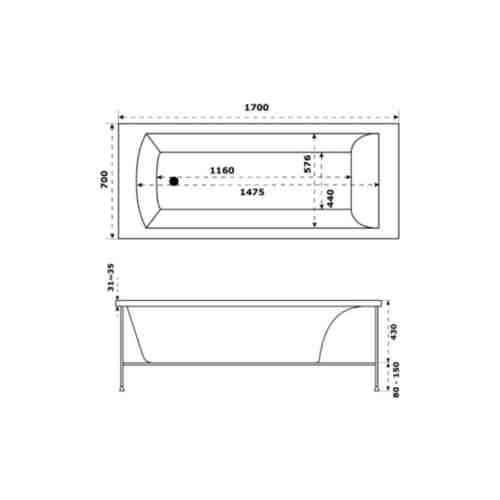 Акриловая ванна Jacob Delafon Ove 170x70 прямоугольная (E6D302RU-00)