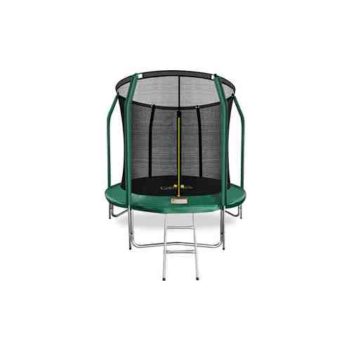 Батут Arland 8FT с внутренней страховочной сеткой и лестницей (темно-зеленый)