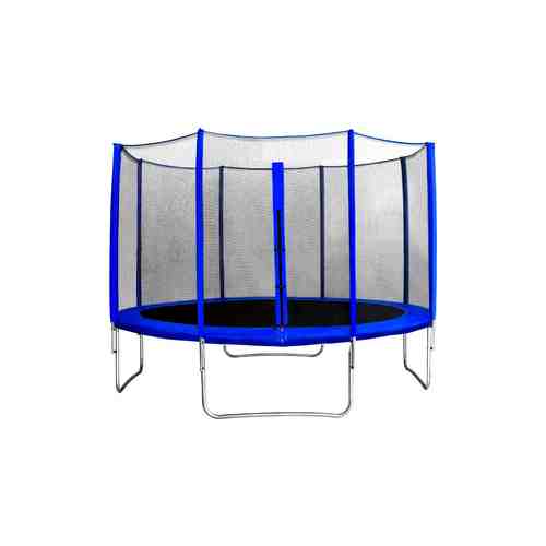 Батут КМС Trampoline 12 диаметр 3,7 м синий с защитной сеткой