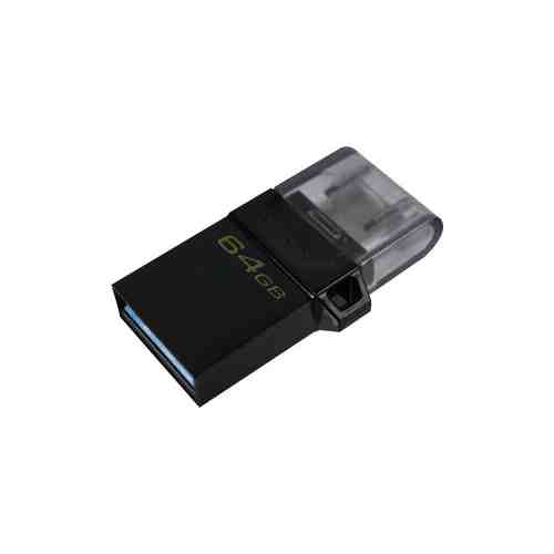 Флеш-диск Kingston 64Gb DataTraveler microDuo 3 G2 DTDUO3G2/64GB USB3.0 черный