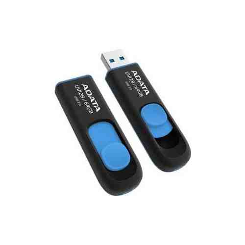 Флеш накопитель A-DATA 64GBUV128 USB 3.0 черный/синий (AUV128-64G-RBE)