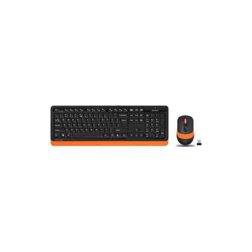 Комплект клавиатура и мышь A4Tech Fstyler FG1010 клав-черный/оранжевый мышь-черный/оранжевый USB беспроводная Multimedia