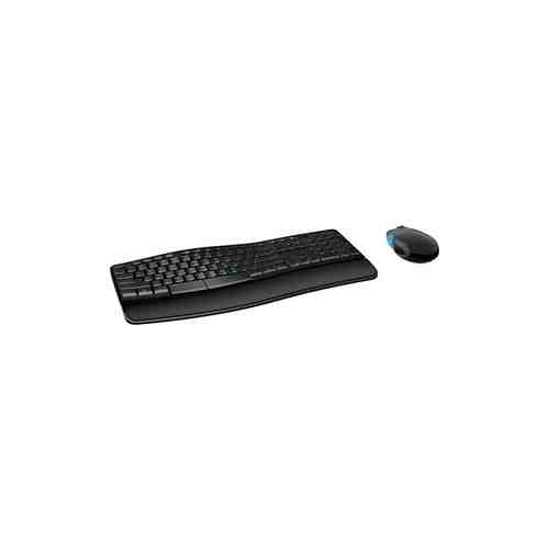 Комплект клавиатура и мышь Microsoft Sculpt Comfort Desktop клав-черный мышь-черный/синий USB беспроводная