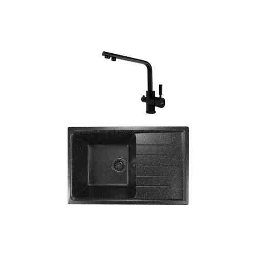 Кухонная мойка и смеситель Mixline ML-GM19 черная 308 (4630030634751, 40144-9)