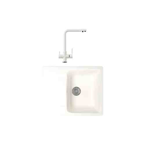 Кухонная мойка и смеситель Mixline ML-GM26 молоко 341