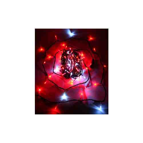 Light Светодиодная нить с белым бликующим диодом 10м, 220-230V, черн. пр., красный