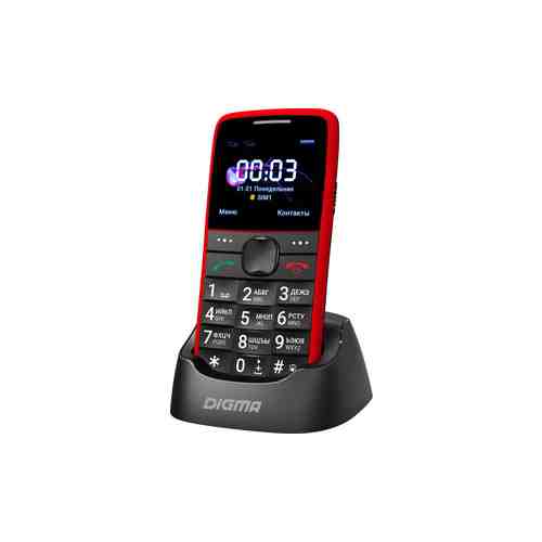 Мобильный телефон Digma S220 Linx 32Mb красный моноблок 2Sim 2.2'' 176x220 0.3Mpix GSM900/1800 MP3 FM microSD max32Gb
