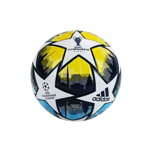 Мяч футбольный Adidas UCL League St.P H57820, р.5, 32 пан., FIFA Quality, бело-сине-желтый