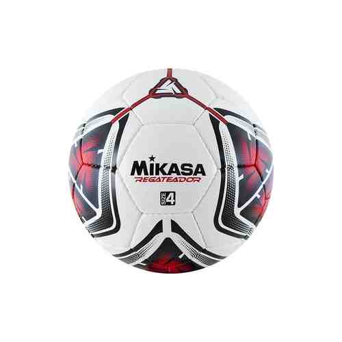 Мяч футбольный Mikasa REGATEADOR4-R, р.4, бело-черно-красный
