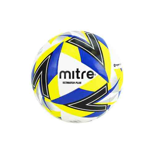 Мяч футбольный Mitre Ultimatch plus арт. 5BB1116B28, р.5, IMS, 20 пан, бело-сине-желтый