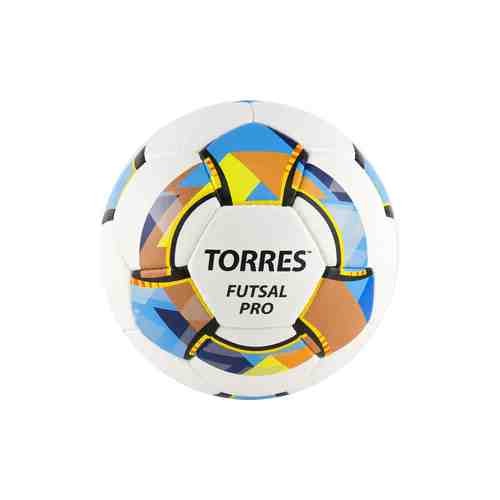 Мяч футзальный Torres Futsal Pro, арт. FS32024, р.4, 32 п. Micro, 4 подкл. сл, руч. сшив. бело-мультик