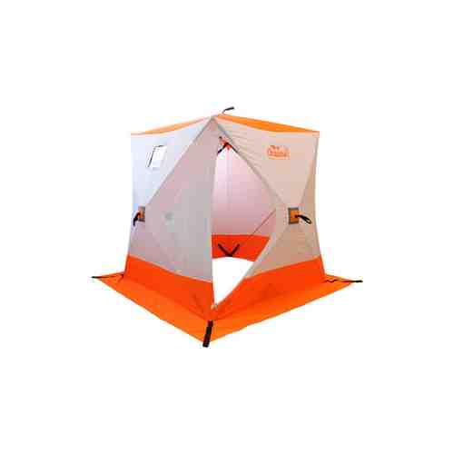 Палатка для зимней рыбалки Следопыт Палатка зимняя куб СЛЕДОПЫТ 2,1 х2,1 м, Oxford 210D PU 1000, 4-местная ,цв. бело-оранж.