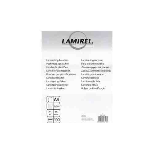 Пленка для ламинирования Fellowes 75мкм A4 (100шт) глянцевая 216х303мм Lamirel (LA-78656)