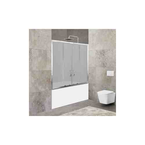 Шторка для ванны BelBagno Unique VF-2 180x140 матовая Punto, хром (UNIQUE-VF-2-150/180-140-P-Cr)